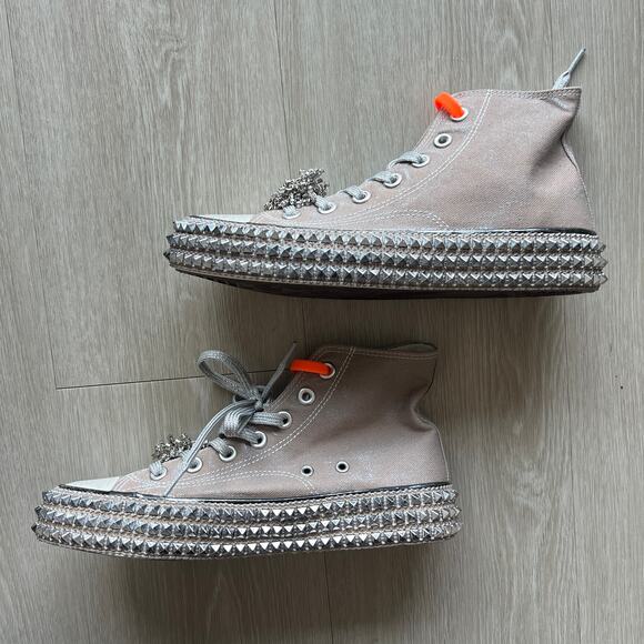 Nan-ku x Free People Cruise Studded Hi-Top Sneakers Size 38 US 8 Womens Gray NEW - Picture 4 of 14